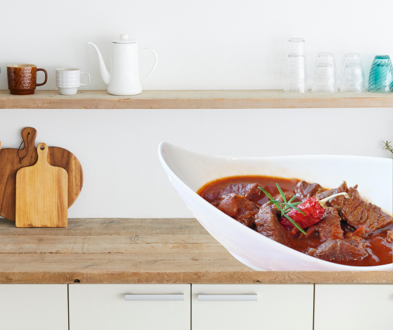 served of portion of traditional Hungarian beef stew