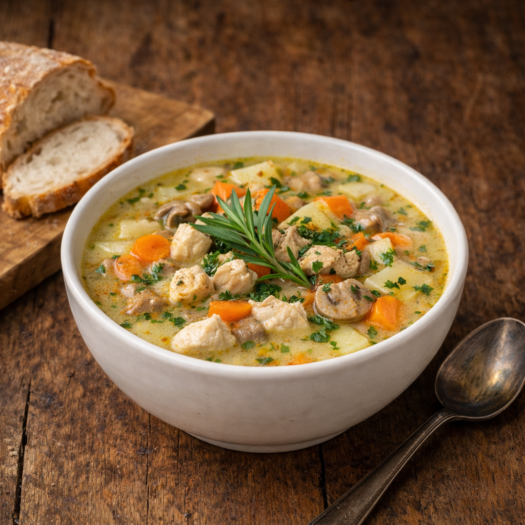 Tarragon Chicken Ragout Soup (Tárkonyos csirkeraguleves gazdagon)